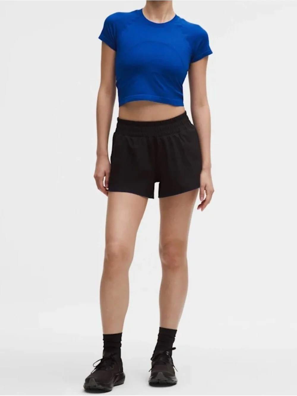 Lululemon Swiftly Tech Cropped Short Sleeve 2.0 Club Blue